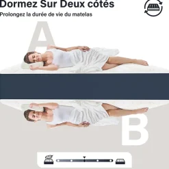Teeno Matelas mousse 160x200, 32 cm Matelas en mousse, Advanced Sleep Care, Respirant, Zone 7, réversible des deux côtés New
