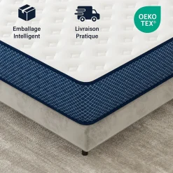 Teeno Matelas mousse 160x200 cm, epaisseur 30 cm Ferme 7 zones de confort en mousse, Réversible Soutien Parfait