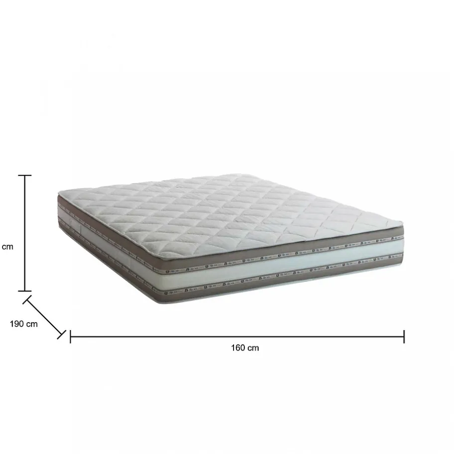 Talamo Italia Matelas mousse 160x190 cm accueil dynamique soutien medium epaisseur 27 cm Non specifie zones housse de matelas New