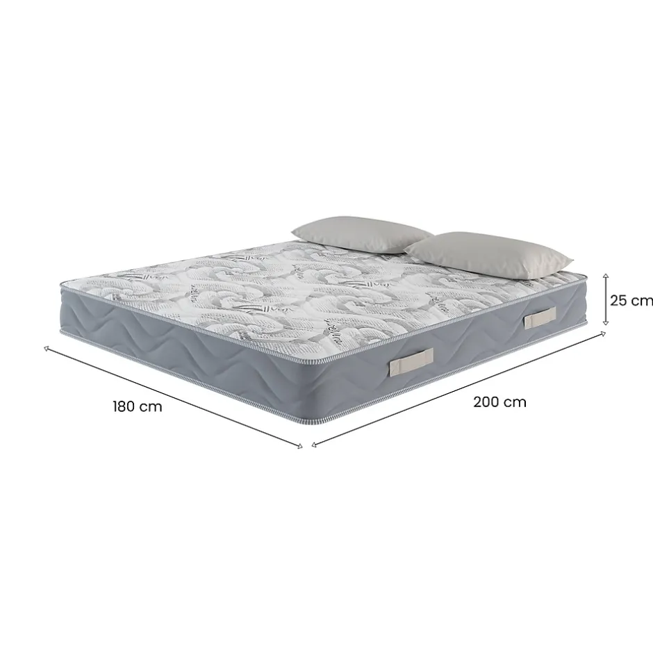 Talamo Italia Matelas mousse 180x200 cm accueil dynamique soutien moelleux epaisseur 25 cm oreiller(s) Best