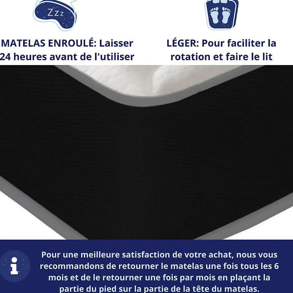 Dagostino Home Matelas Mousse 140x190 Elegance, Ferme, Réversible, Côté Été/hiver, H18 Cm