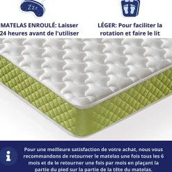 Dagostino Home Matelas Mousse 135x190 Evergreen, Ferme, Réversible, Côté Été/hiver, H15 Cm Outlet