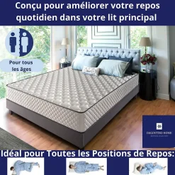 Dagostino Home Matelas Mousse 90x190 Florida, Ferme, Réversible, Côté Été/hiver, H20 Cm