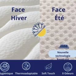 Dagostino Home Matelas Mousse 140x190 Onyx, Ferme, Réversible, Côté Été/hiver, H20 Cm New
