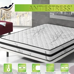 Simpur Low Cost Matelas mousse 120x190 therapy carbone anti stress mousse h.r. épaisseur 19 cm tissu 3d système airfresh New