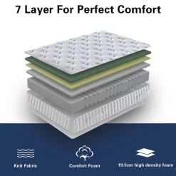 Teeno Matelas mousse 160x200cm, mousse Confort ferme Epaisseur 22 cm