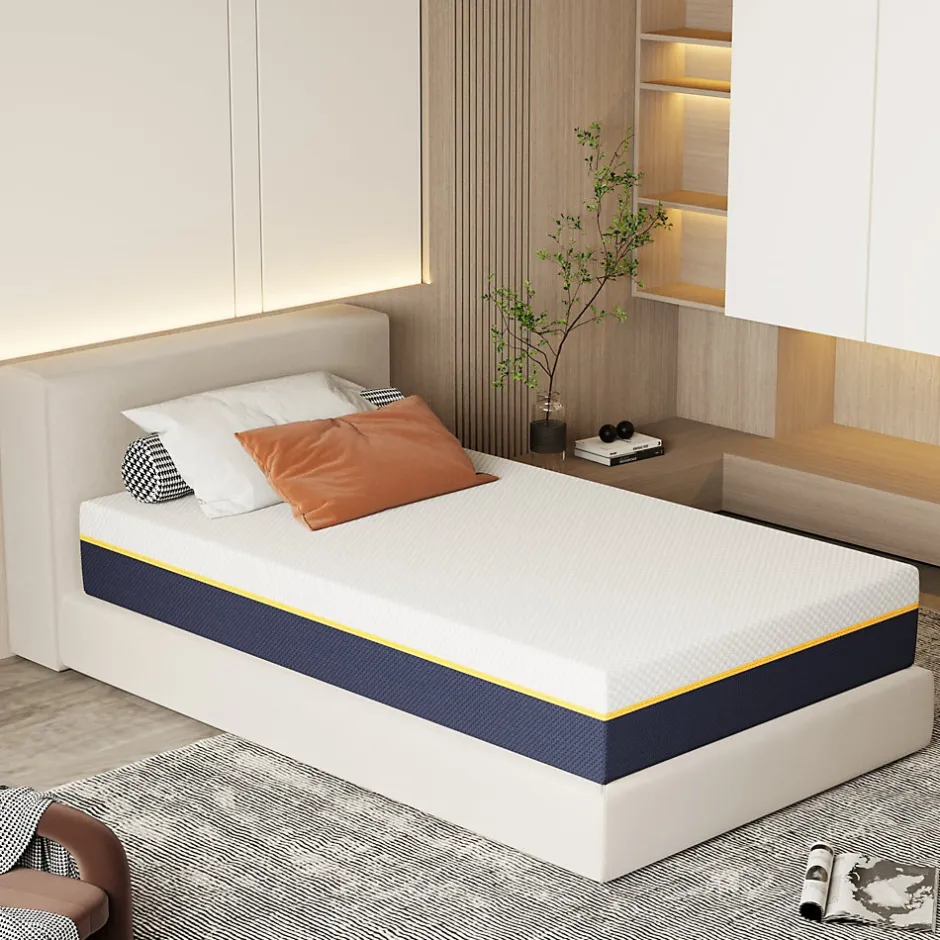 Teeno Matelas pour adulte 90 x 200 cm, épaisseur 21 cm (mousse à mémoire de forme + fibres de charbon de bambou) Online