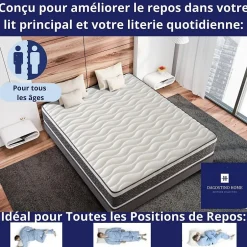 Dagostino Home Matelas Ressorts Ensachés 140x200 Montecarlo, Ferme, Réversible, Côté Été/hiver, H25 Cm