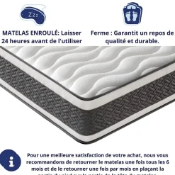 Dagostino Home Matelas Ressorts Ensachés 140x200 Montecarlo, Ferme, Réversible, Côté Été/hiver, H25 Cm