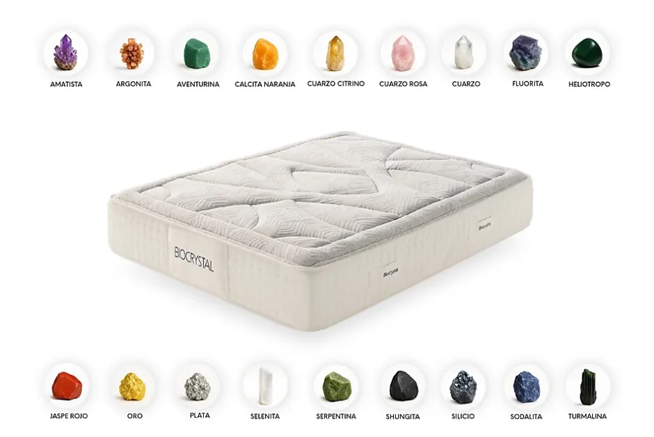 Moonia Matelas Ressorts Ensachés Biocrystal Gold Spring, 30cm, 160x200cm - Sale
