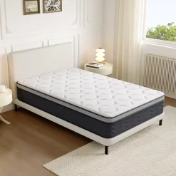 Teeno Matelas Ressorts 160x200 cm, Confort, 7 Zones Ergonomique,25 cm d'épaisseur Hot