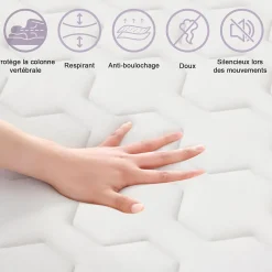 Teeno Matelas Ressorts 160x200 cm, Confort, 7 Zones Ergonomique,25 cm d'épaisseur Hot