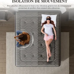 Teeno Matelas Ressorts 160x200 cm de Forme en Mousse et Ressorts, 25 cm Épaisseur Hot