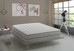 Talamo Italia Matelas simple Dmili, orthopédique en mousse à mémoire de forme et microressorts ensachés,, 80x190h37 cm