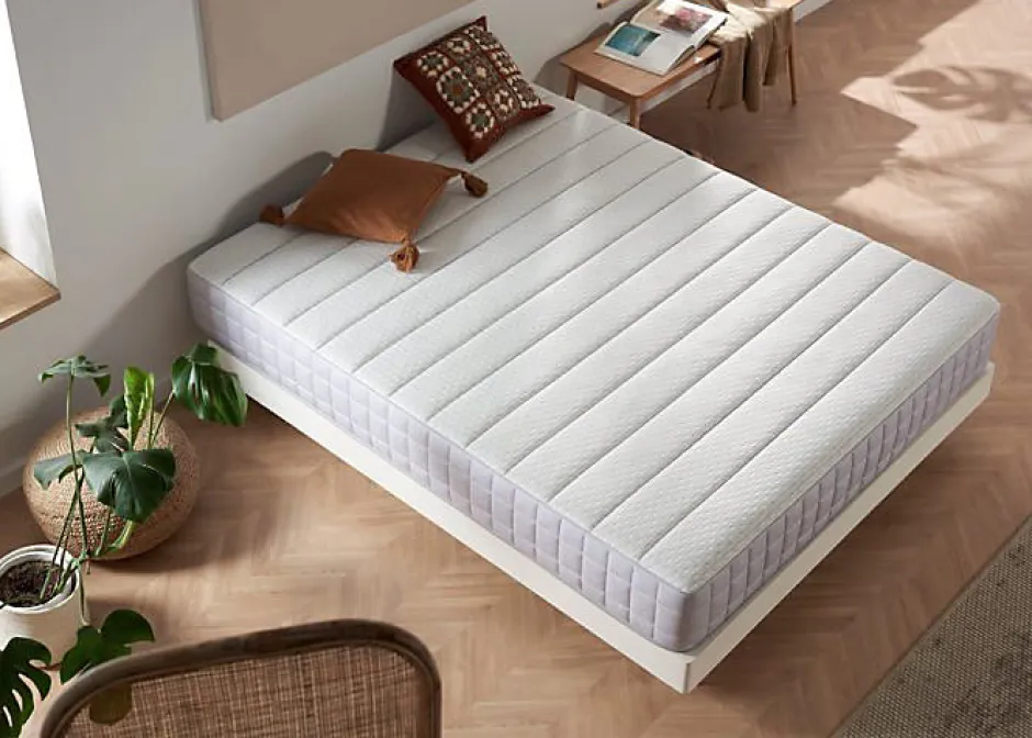 Eccox Matelas Viscoélastique Luxury Cube - Haute densité HR Pro Nature Core - Fermeté moyenne-élevée - epaisseur 26 cm +/- 2 - 200x200 c