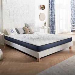 Naturalex Matelas 160x200 à mémoire de forme - Épaisseur 15 cm - Blue Latex - 7 zones de confort - Hypoallergénique - Perfect Dream Hot