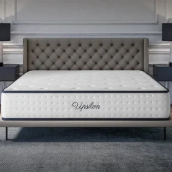 Cosmos Matelas 140x190 - Épais 30 cm - Mousse mémoire de forme - Blue Latex - Confort Ferme - 7 zones - Réversible - Durable - Upsilon