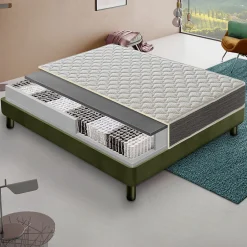 Materassiedoghe Matelas 160x200 800 ressorts ensachés - Mousse orthopédique 6 cm - Elastique et indéformable - Rigidité H4