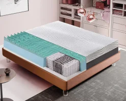 Materassiedoghe Matelas 120x190 800 ressorts et mémoire de forme - Mémoire de forme 3 cm - Housse amovible - Modèle Bacio