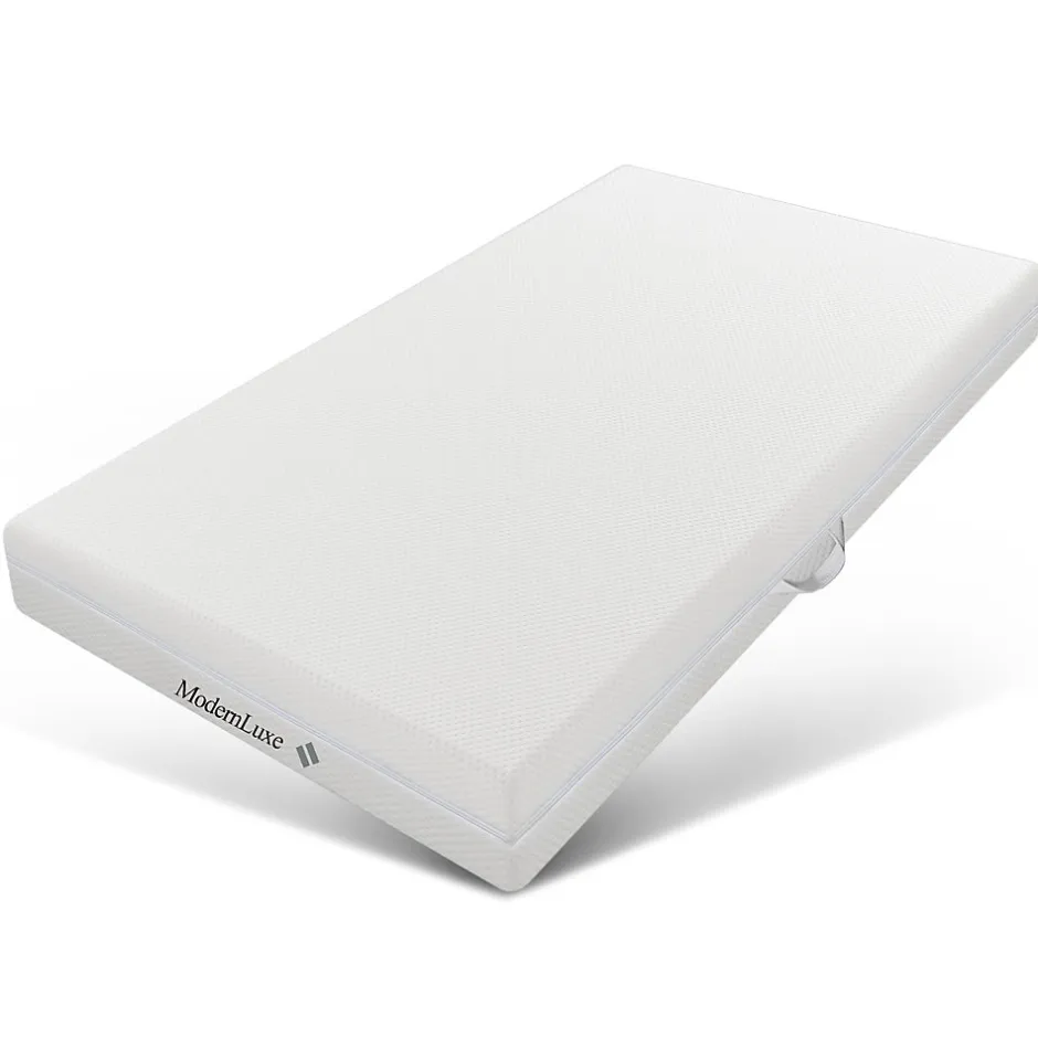 Okwish Matelas 90x200 cm - Ergonomique 7 Zones avec Mousse Froide, Confort H2 H3, Housse Amovible Lavable à Fermeture Éclair - Blanc