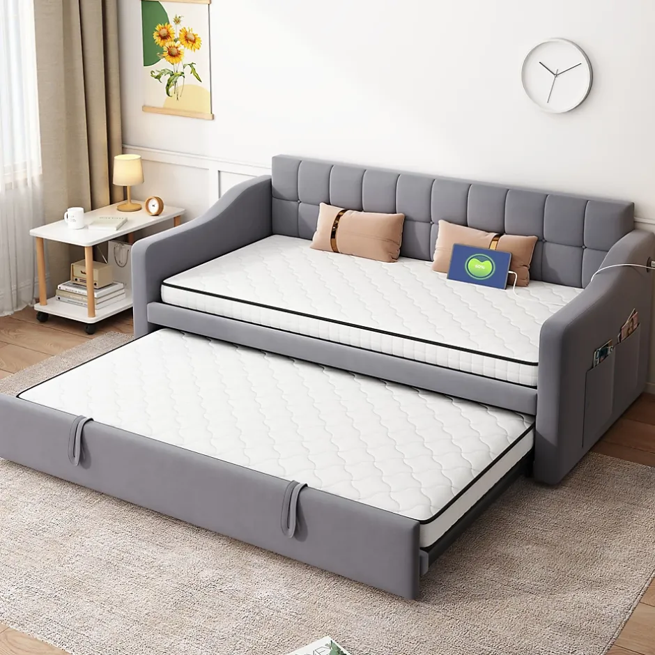Okwish Matelas 90x200 cm - Matelas Ressorts avec Soutien Lombaire Ergonomique pour Enfant et Ado - Tissu, Métal, Roulé, Blanc Outlet