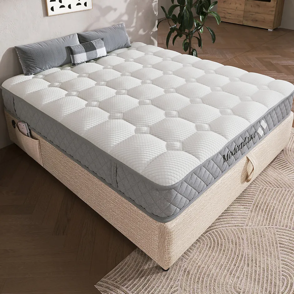 Okwish Matelas 120x200 cm - Orthopédique à Ressorts ensachés 7 Zones et Mousse Froid, Fermeté H3 Moyenne, Hauteur 20 cm, Blanc