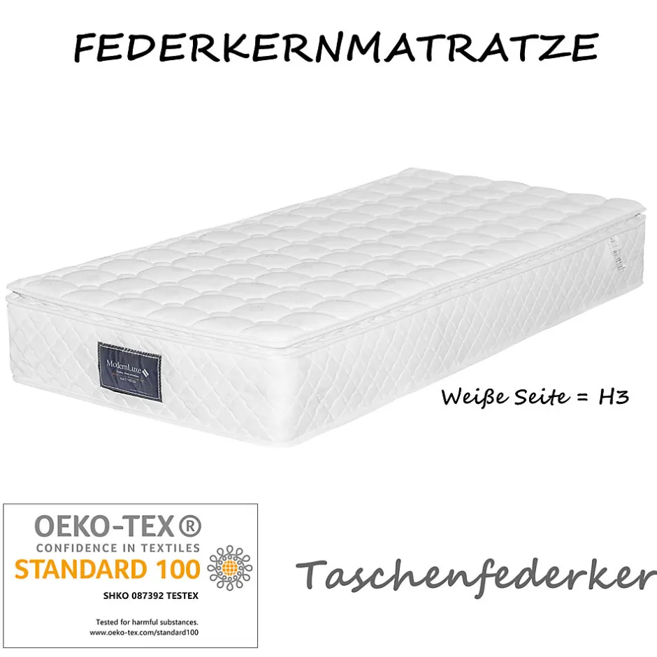 ProximaX Matelas 90x200 cm à Ressorts Ensachés, Mousse Froide 7 Zones, Microfibre Matelassée, Fermeté H3, Hauteur 25 cm, Certifié Oeko-Tex