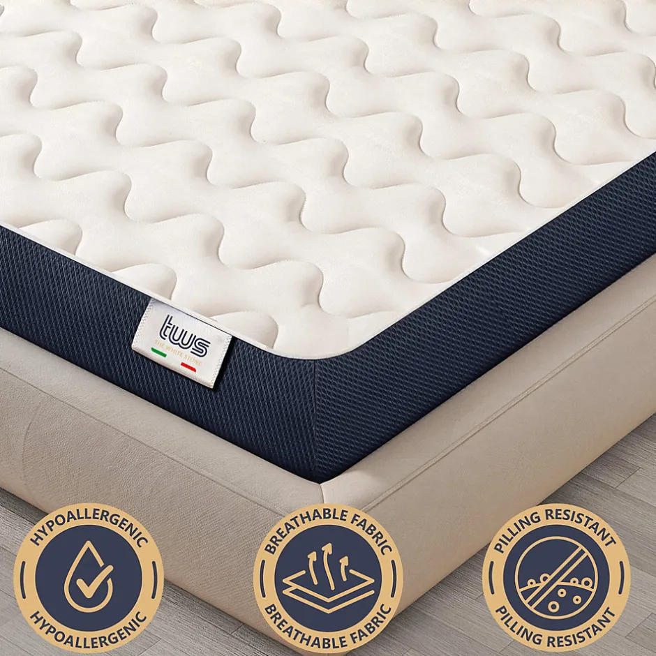 The White Stone Matelas 130x190 cm en Waterfoam hypoallergénique, 10 cm