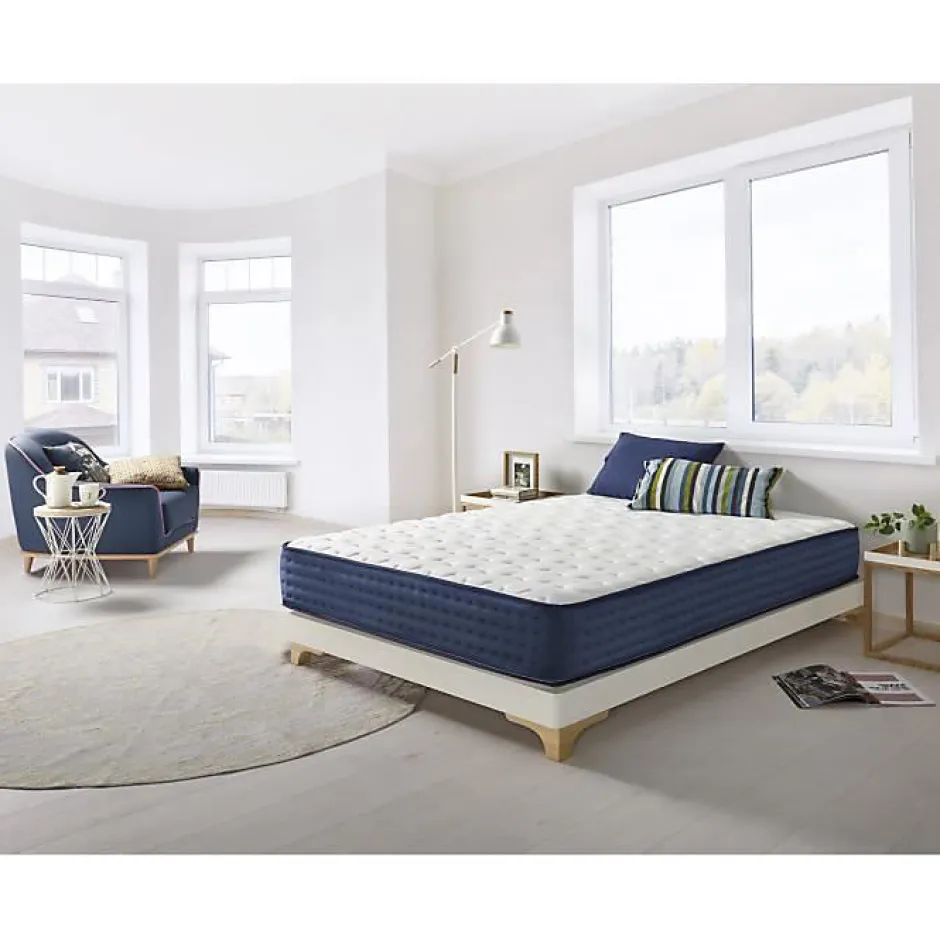 Eccox Matelas 105x200 cm Mémoire de forme Luxury Blue Sensation epaisseur 30 cm +/- 2 Fermeté moyenne-élevée.