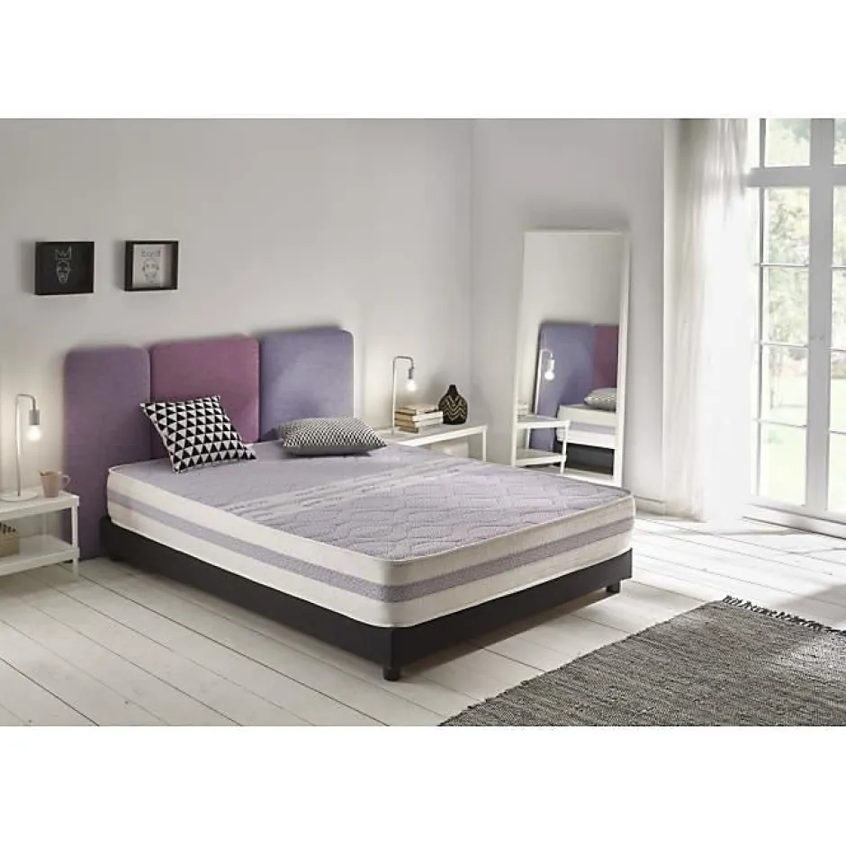 Eccox Matelas 120x180 cm Mémoire de forme Dream Aloe Vera epaisseur 19 cm +/-2 Fermeté Moyenne.