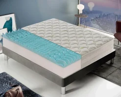 Materassiedoghe Matelas 160x200 en mousse à mémoire de forme - Epaisseur 25 cm - Mousse à mémoire de forme 5 cm - 9 zones - Housse amovible