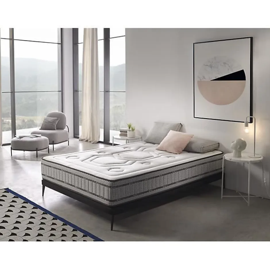 Eccox Matelas 120x180 Ensachage double ressorts matelas mémoire double face Hauteur 30 cm +/- 2.
