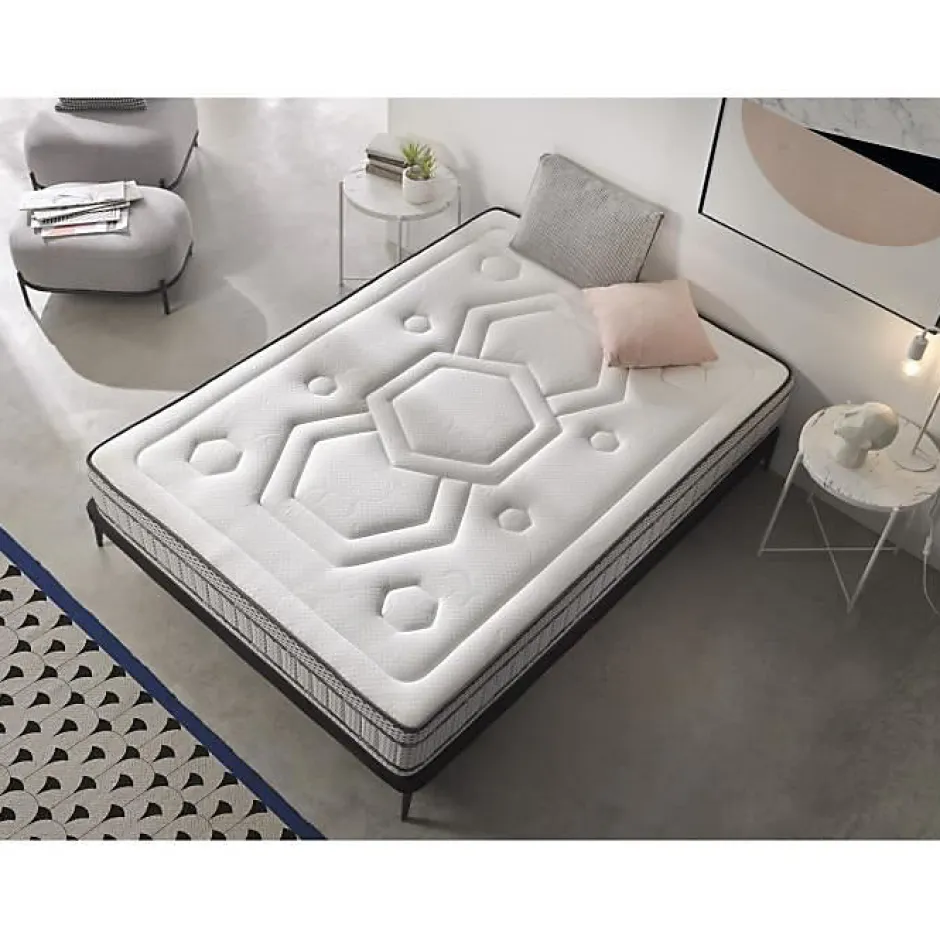 Eccox Matelas 120x180 Ensachage double ressorts matelas mémoire double face Hauteur 30 cm +/- 2.