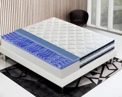 Materassiedoghe Matelas 120x190 Memory Gel - Epaisseur 25 cm - Mousse Mémoire 7 cm - 9 zones de confort - 100% Made in Italy New
