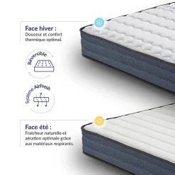Naturalex Matelas 160x200 mémoire de forme - Épaisseur 21 cm - Blue Latex - 7 zones de confort - Hypoallergénique - Durable - Perfect Dream