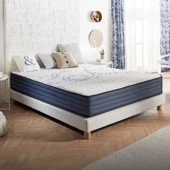 Naturalex Matelas 160x200 mémoire de forme - Épaisseur 24 cm - Blue Latex - 7 zones - Hypoallergénique - Mi-Ferme - Durable - Perfect Dream Clearance