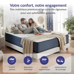 Naturalex Matelas 180x200 mémoire de forme - Épaisseur 30 cm - Blue Latex - 7 zones - Hypoallergénique - Ferme - Durable + - Perfect Dream New