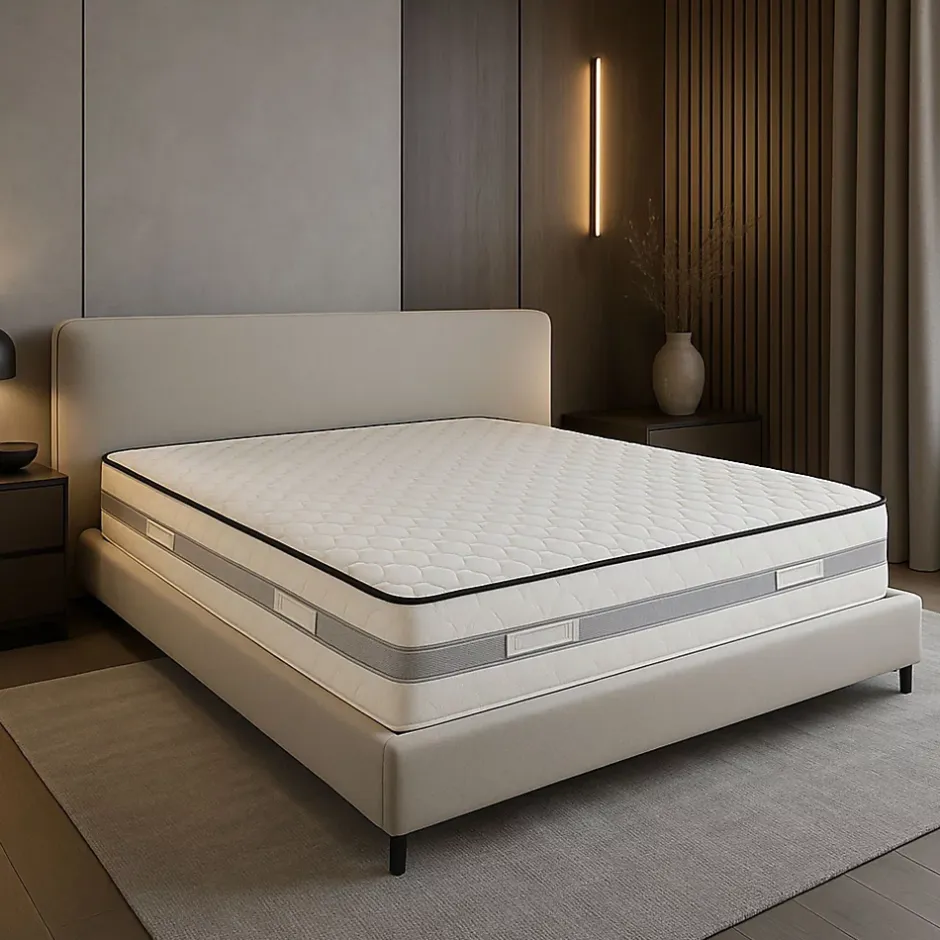 King Of Dreams Matelas 140x190 Mousse à Mémoire de Forme 50 Kg/m3 + Poli Lattex Indéformable - Soutien Très Ferme - Hauteur 23 cm 140 190 King Me Sale