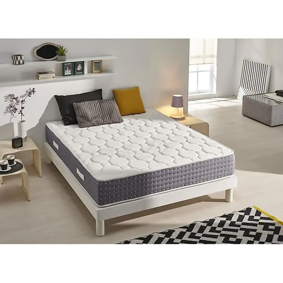 Eccox Matelas 90x180 Ressorts Ensachés Memory Nature avec 5cm Gel Mémoire de forme + Graphène + Supersoft Hauteur 30 cm +/-2 n Best