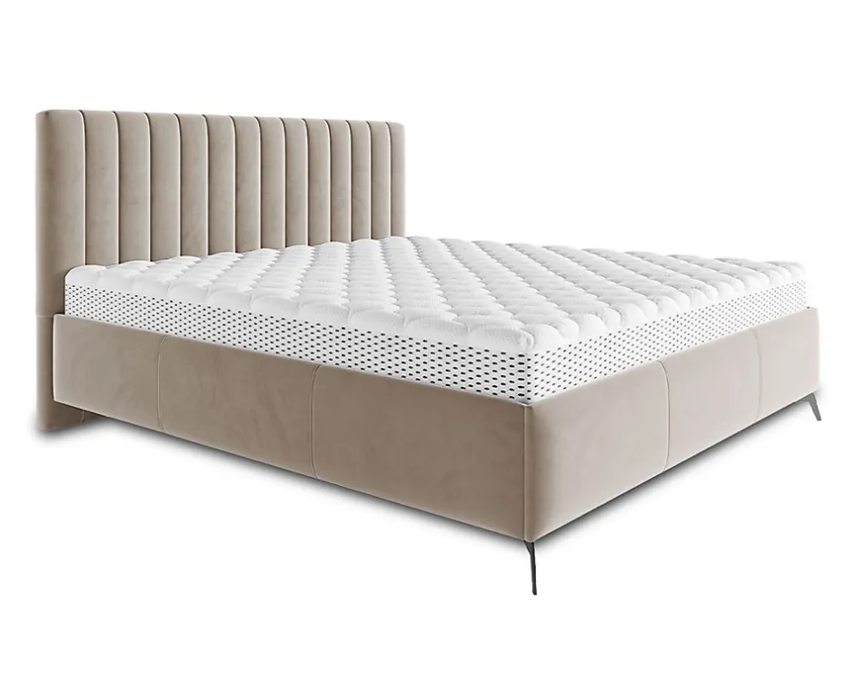 Best Mobilier Mendoza - lit coffre - 180x200 - sommier inclus - en velours -