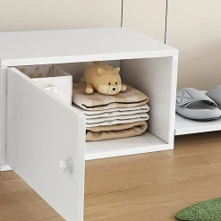 Enfant Fortuna lai Meuble à chaussures 189x40x34,5 cm, multifonction, utilisable avec lit superposé, blanc