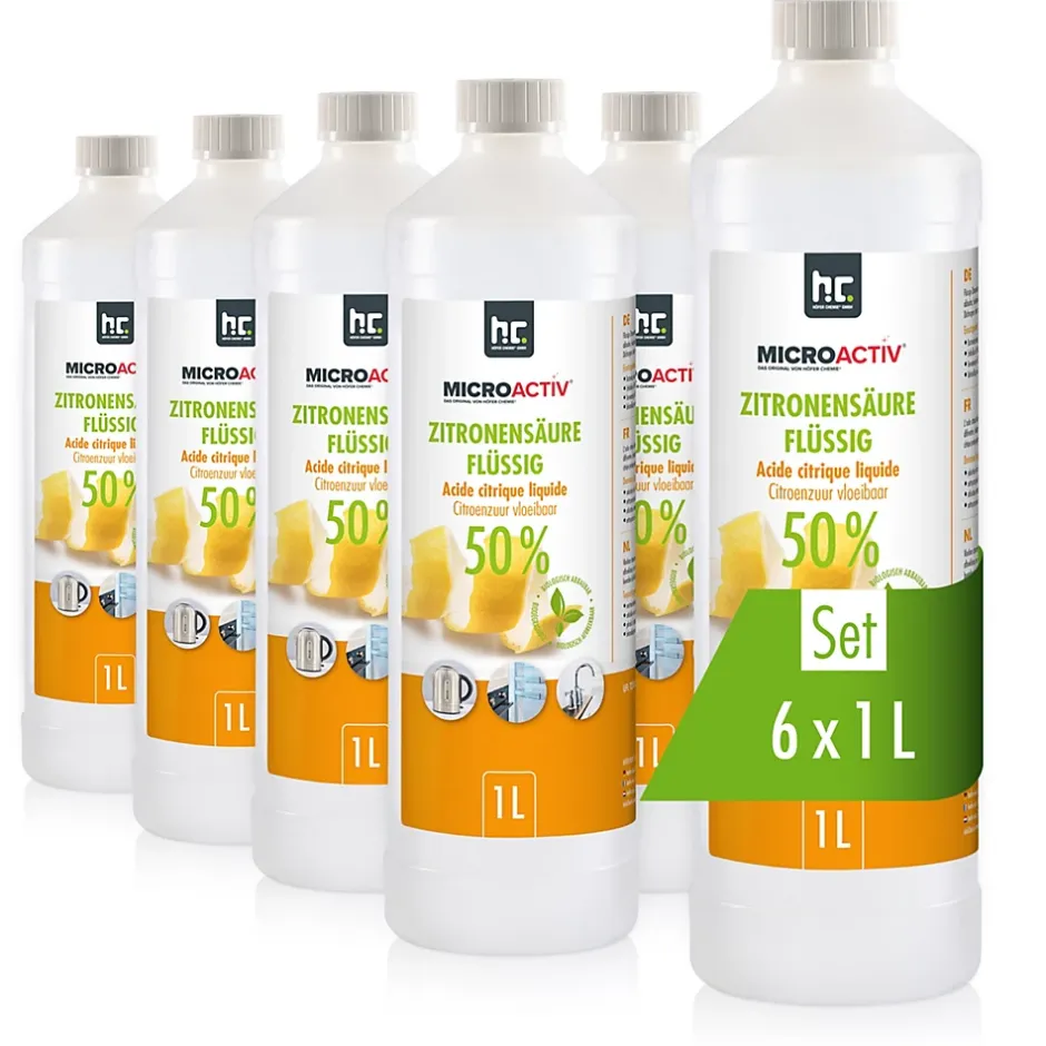 Höfer Chemie Microactiv Acide Citrique Liquide 50% Détartrant Polyvalent 1 x 6 L, Et Économique
