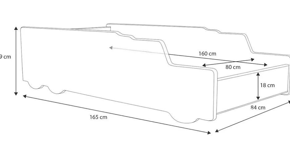 Enfant Kobi Monster Truck lit simple 160x80 avec matelas