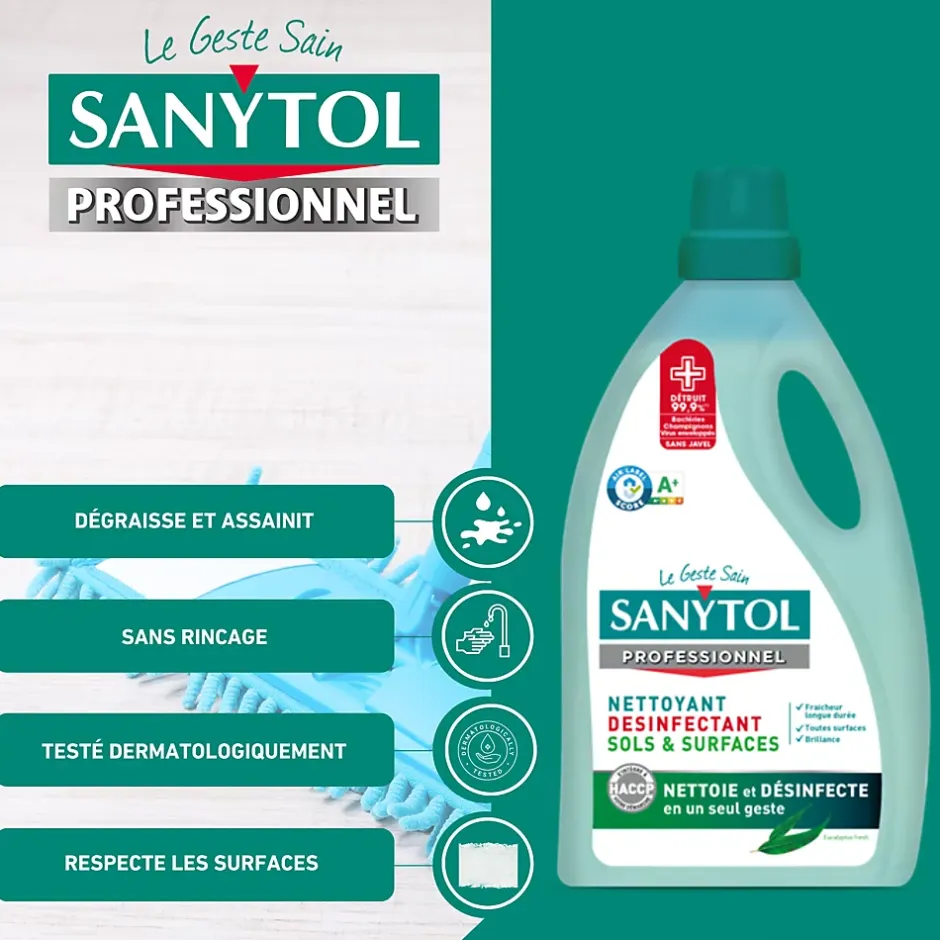 Sanytol Nettoyant désinfectant sols et surfaces eucalyptus 5L Best