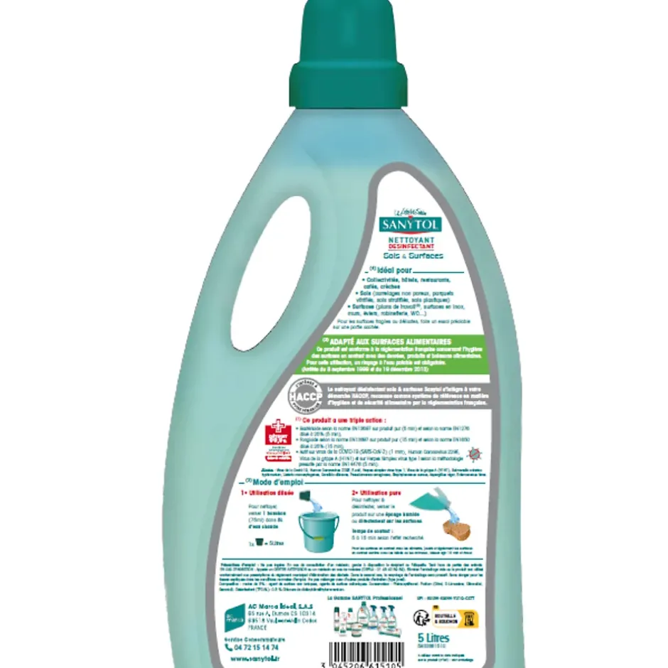 Sanytol Nettoyant désinfectant sols et surfaces citron 5L Best