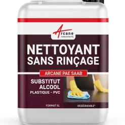 Arcane Industries Nettoyant plastique sans alcool : PVC, PC, téléphone etc... - 5 L -