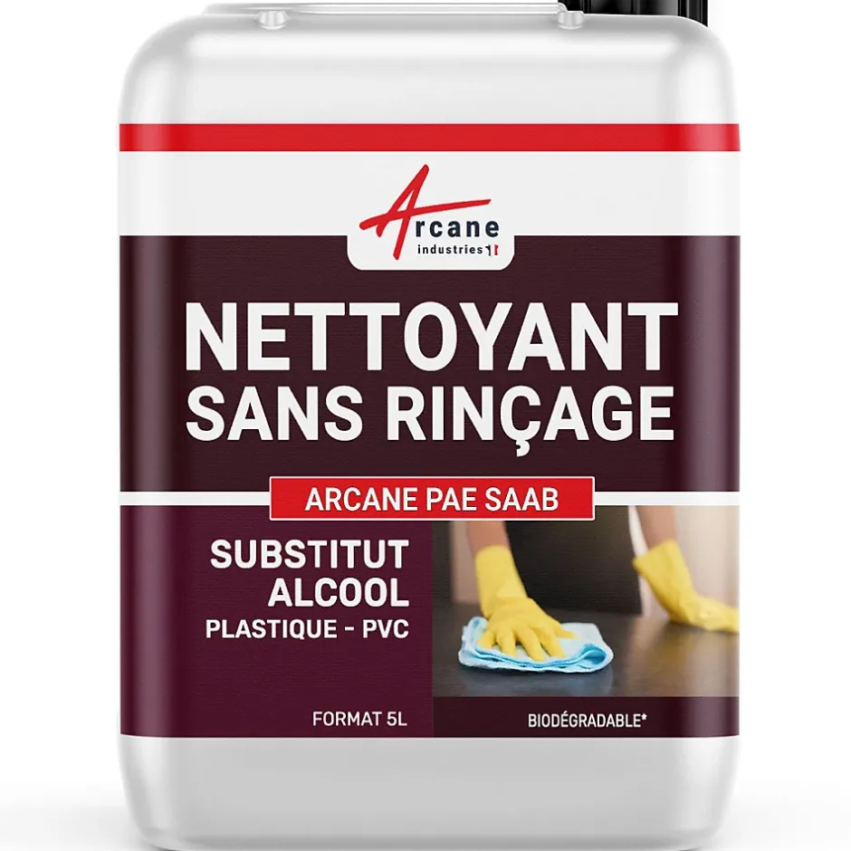 Arcane Industries Nettoyant plastique sans alcool : PVC, PC, téléphone etc... - 5 L -