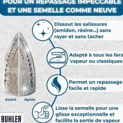 Buhler Nettoyant semelle fer à repasser 2x20 g