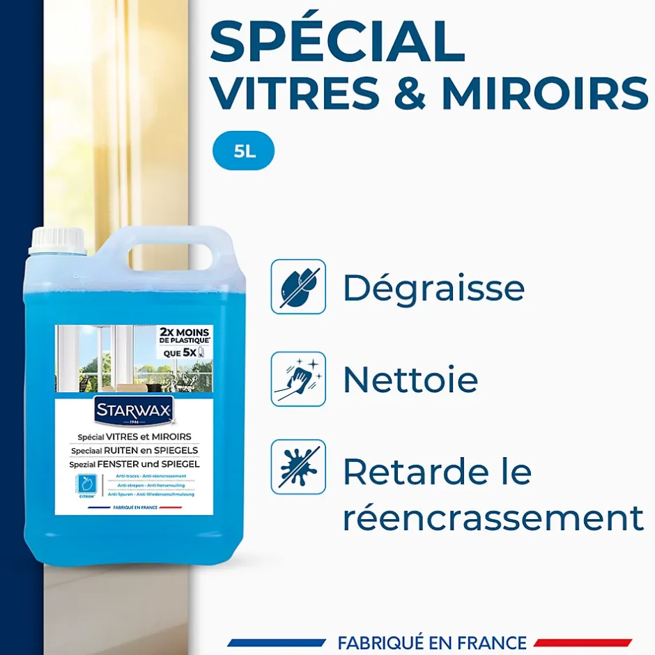 Starwax Nettoyant spécial vitres anti-traces à l'alcool 5L Outlet
