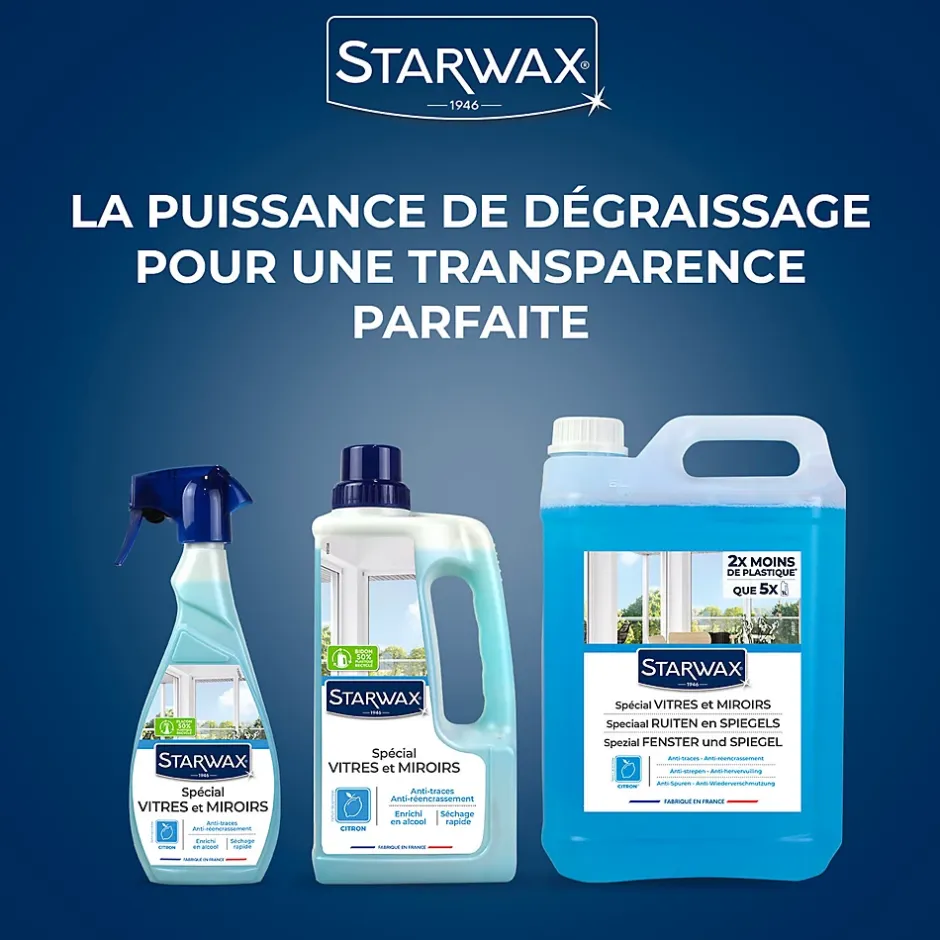 Starwax Nettoyant spécial vitres anti-traces à l'alcool 5L Outlet